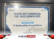 SPBU Singkoyo Raih Penghargaan Second Best Commercial Fuel Sales Growth
