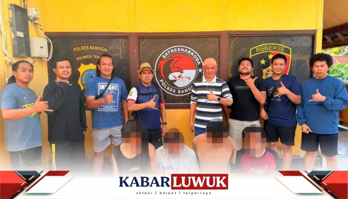 Polres Banggai Tangkap Empat Pelaku Narkoba, 1 Kilogram Lebih Sabu Disita