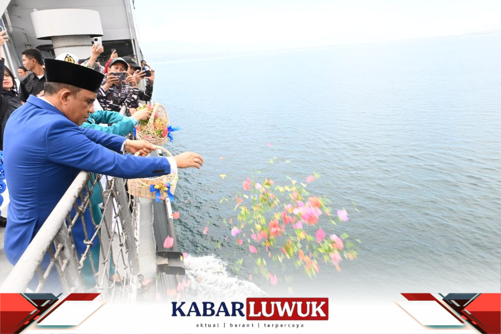 Tabur Bunga di Teluk Palu, Gubernur Anwar Hafid Apresiasi Kemanunggalan TNI AL Lewat Operasi Trisila-26