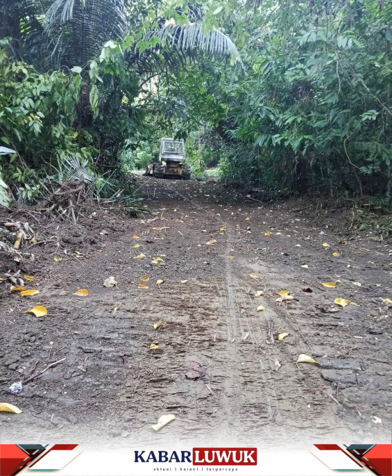 PT KLS Kerahkan Alat Berat Perbaiki Jalan Di Desa Lauwon