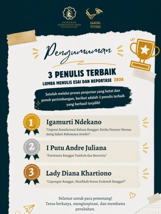 Putu Andre, Dosen FEB Untika Masuk Tiga Penulis Terbaik dalam Lomba Esai dan Reportase Tahun 2026