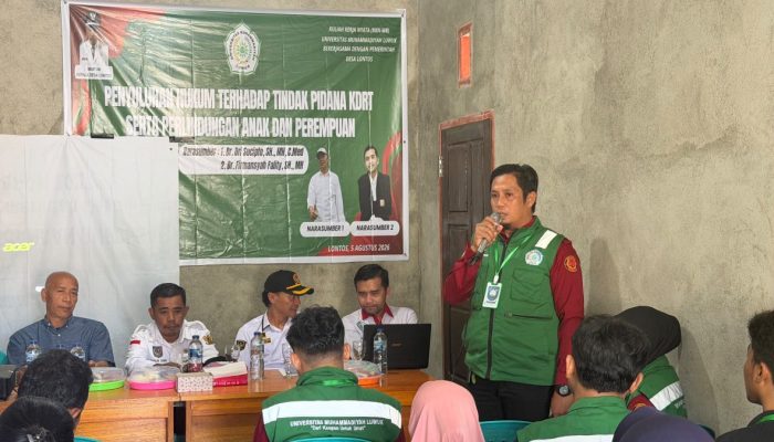 Mahasiswa KKN-MB Angkatan XL Unismuh Luwuk Gelar Penyuluhan Hukum tentang KDRT dan Perlindungan Anak di Desa Lontos
