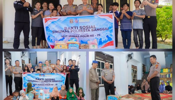 Semarak HUT Humas Polri ke-75, Kapolresta Banggai Berbagi Sembako di Dua Panti Asuhan