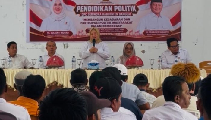 Ratusan Warga Antusias Ikuti Pendidikan Politik DPC Gerindra Banggai di Bualemo, Ketua KPU Beri Apresiasi