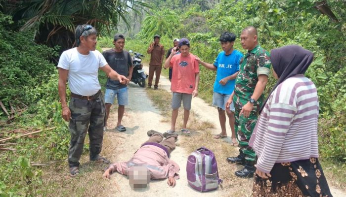 Warga Desa Padang Kintom Ditemukan Meninggal di Jalan Perkebunan